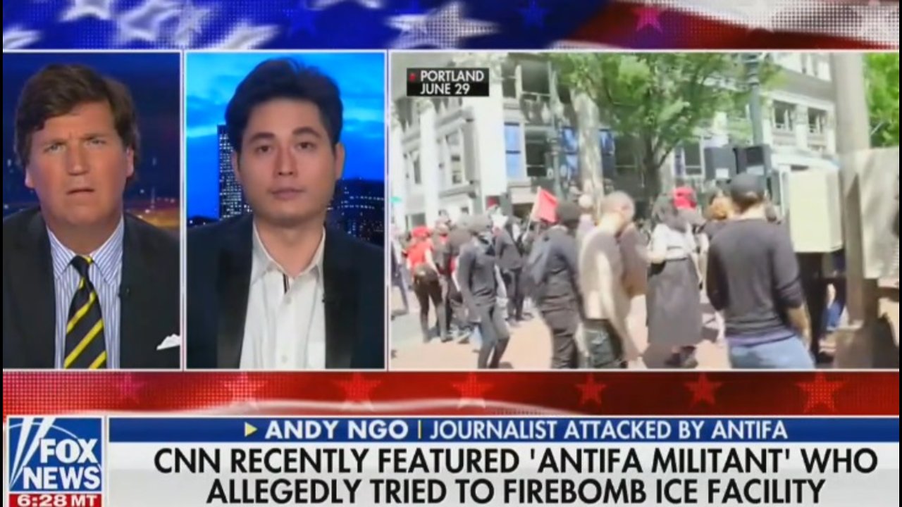 Tucker Carlson rips CNN for glorifying Antifa terrorists