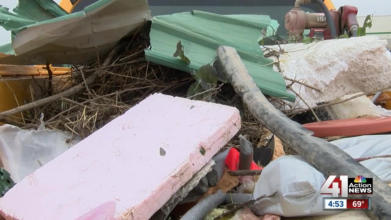 KCI continues to clean up debris from damage in Linwood