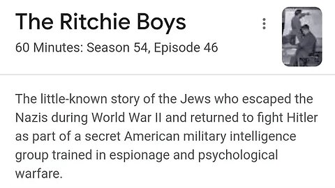 THE RITCHIE BOYS 60 MINUTES