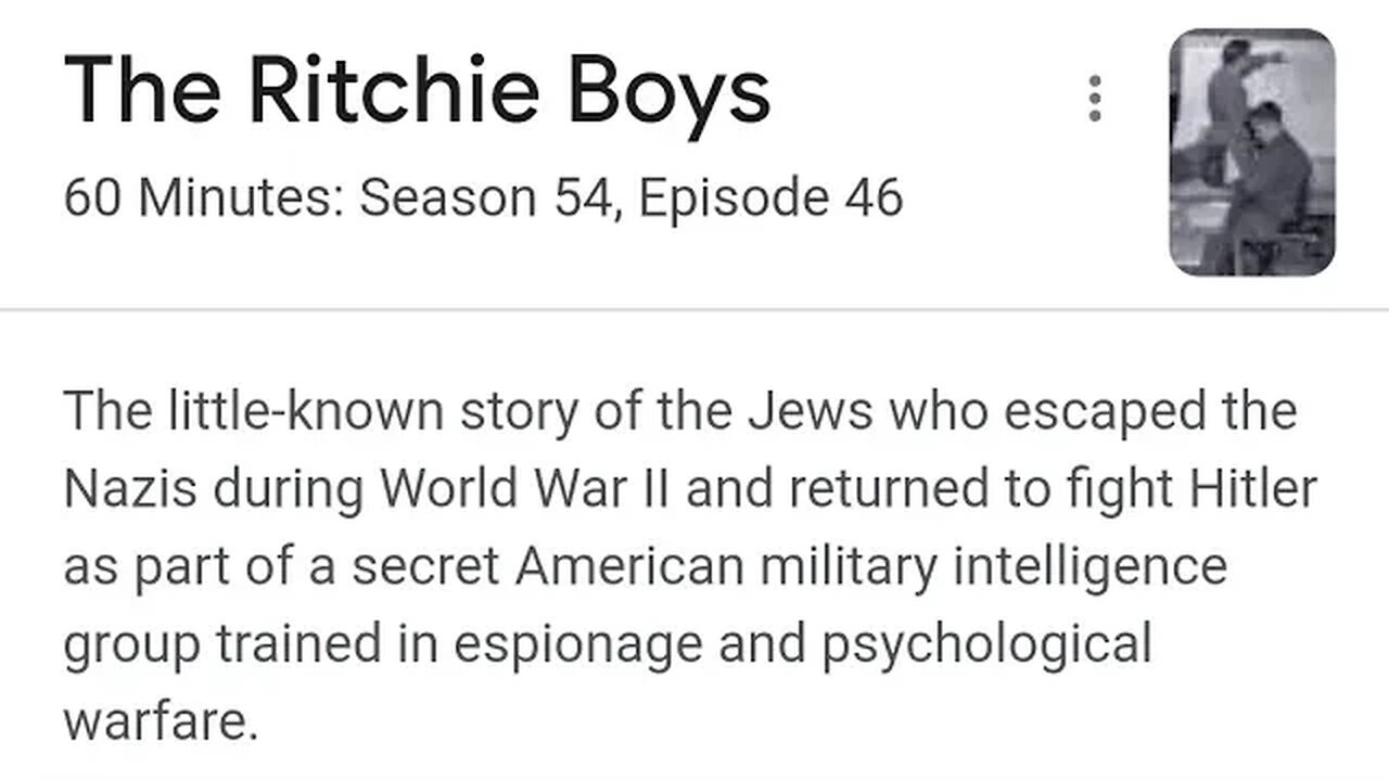 THE RITCHIE BOYS 60 MINUTES