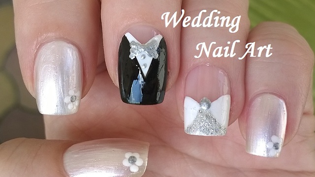 Wedding nails - Bride & groom nail designs