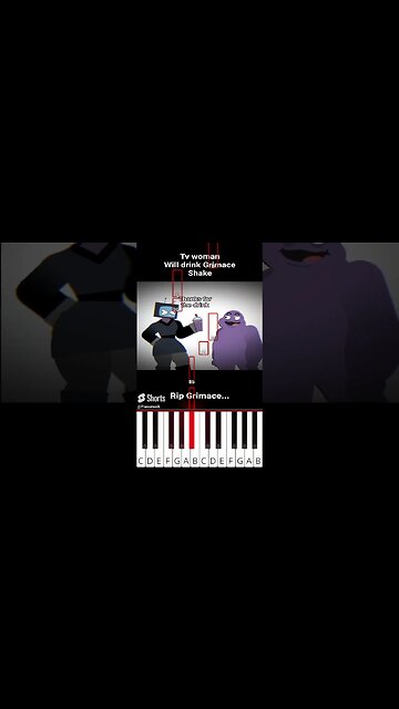 Tv Woman drinks Grimace Shake animation (@Werbuzz) - Octave Piano Tutorial