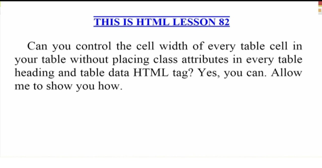 HTML Lesson 82