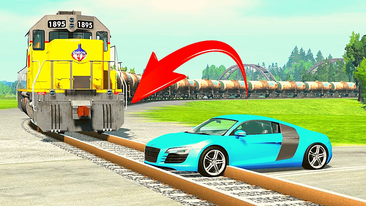 Cars vs Rails – BeamNG.Drive