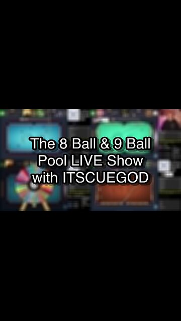The 8 Ball & 9 Ball Pool LIVE Show with ITSCUEGOD