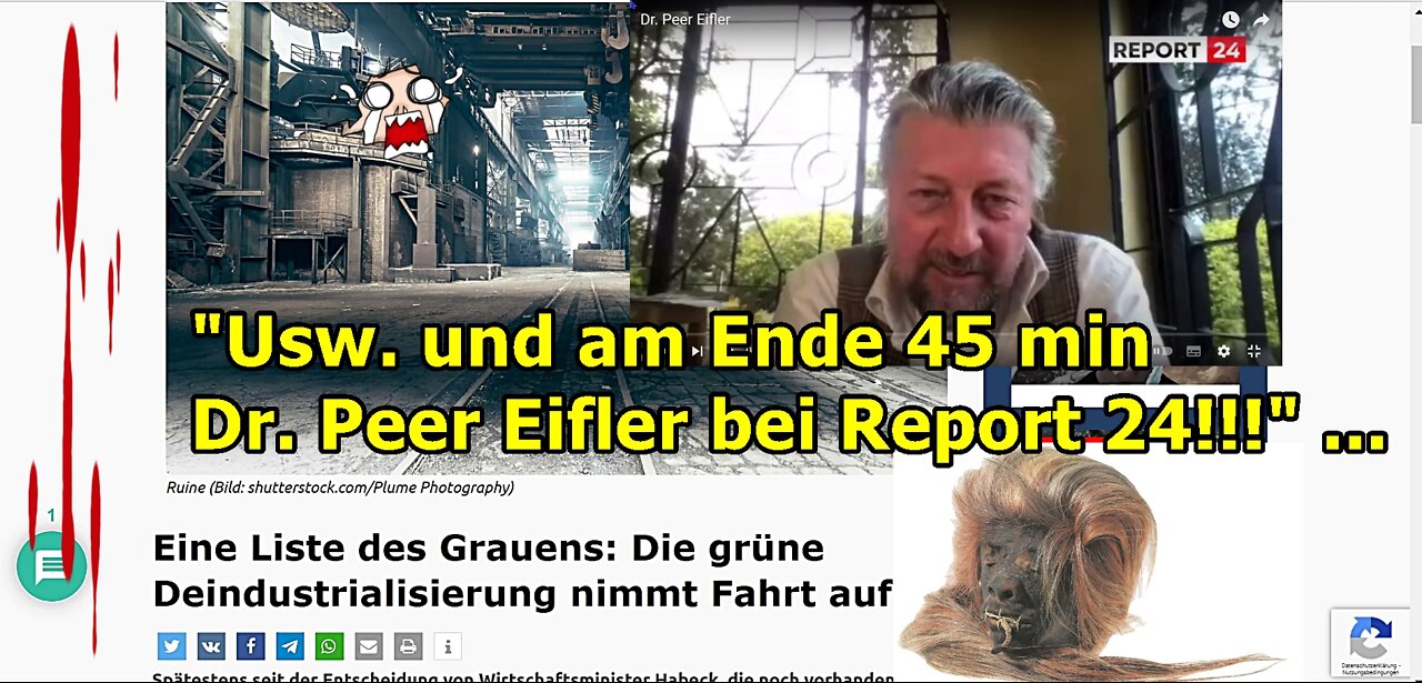 "Usw. und am Ende 45 min Dr.Peer Eifler bei Report 24!!!“ ...