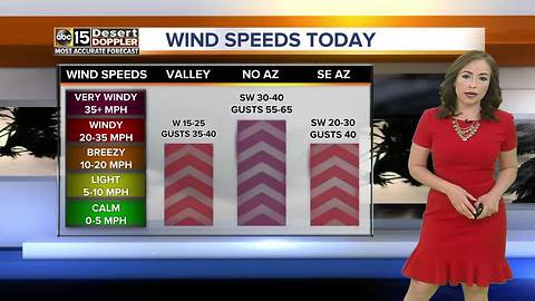 Cold front and threat of blowing dust in the Valley