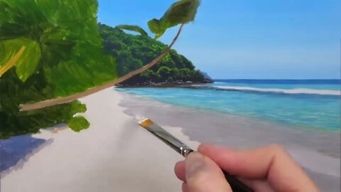 Painting a Tropical Beach Time Lapse 10