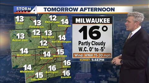 Highs in the teens Tuesday