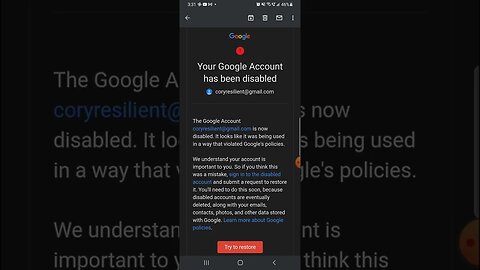 They disabled my entire Google Account Unlawfully!