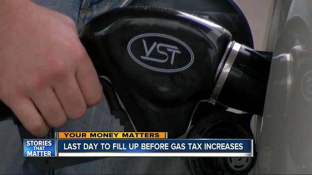 Last chance to fill up before gas tax hike