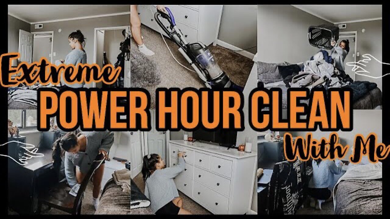 *EXTREME* POWER HOUR CLEAN WITH ME & LAUNDRY MOTIVATION 2021 | SPEED CLEANING MOTIVATION | ez tingz