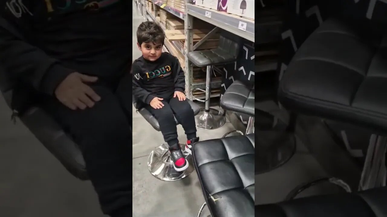 Cute baby having fun on swivel chair #viral #trending #shorts #fun #chair