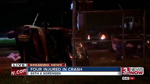 Four hurt in Thursday night crash