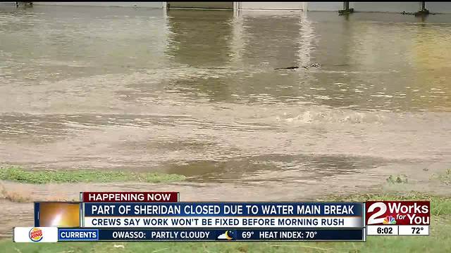 Water main break forces Sheridan to shut down