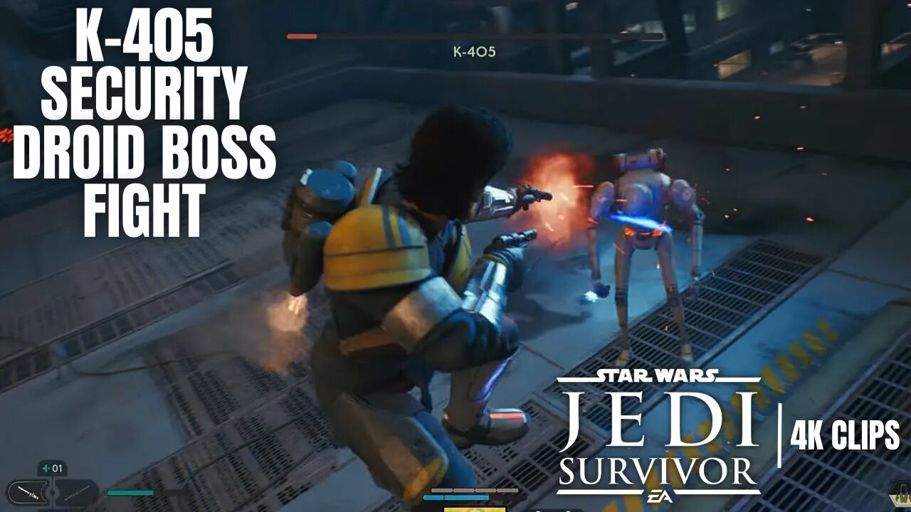 STAR WARS Jedi: Survivor | K-405 Security Droid Boss Fight (Star Wars Jedi Survivor 4K Clips)