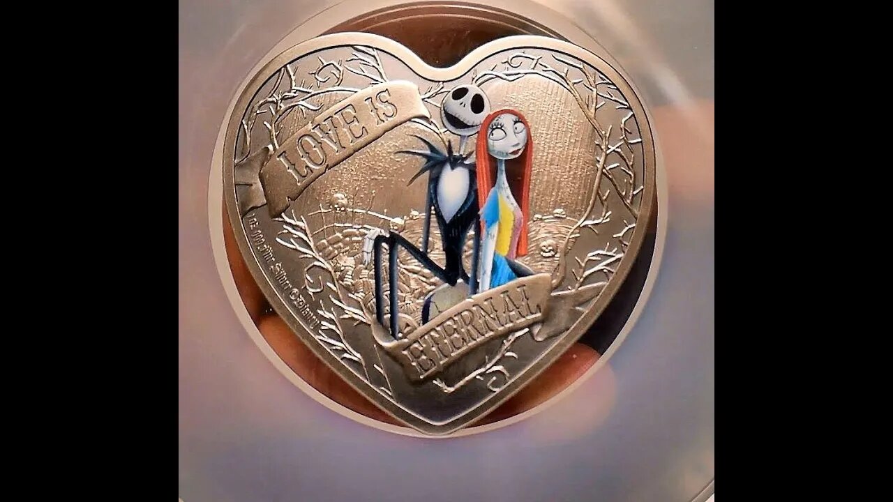 2021 NU Disney The Nightmare Before Christmas 1 oz Silver Coin Antiqued $2 Superb Gem Uncirculated