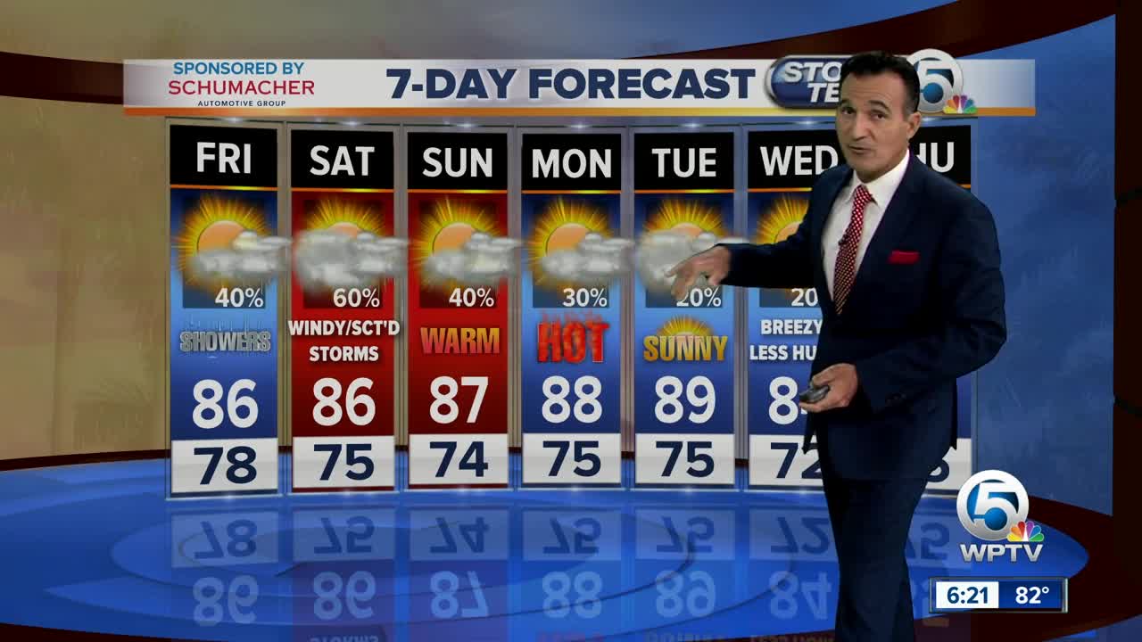 Latest Weather Forecast 6 p.m. Thursday