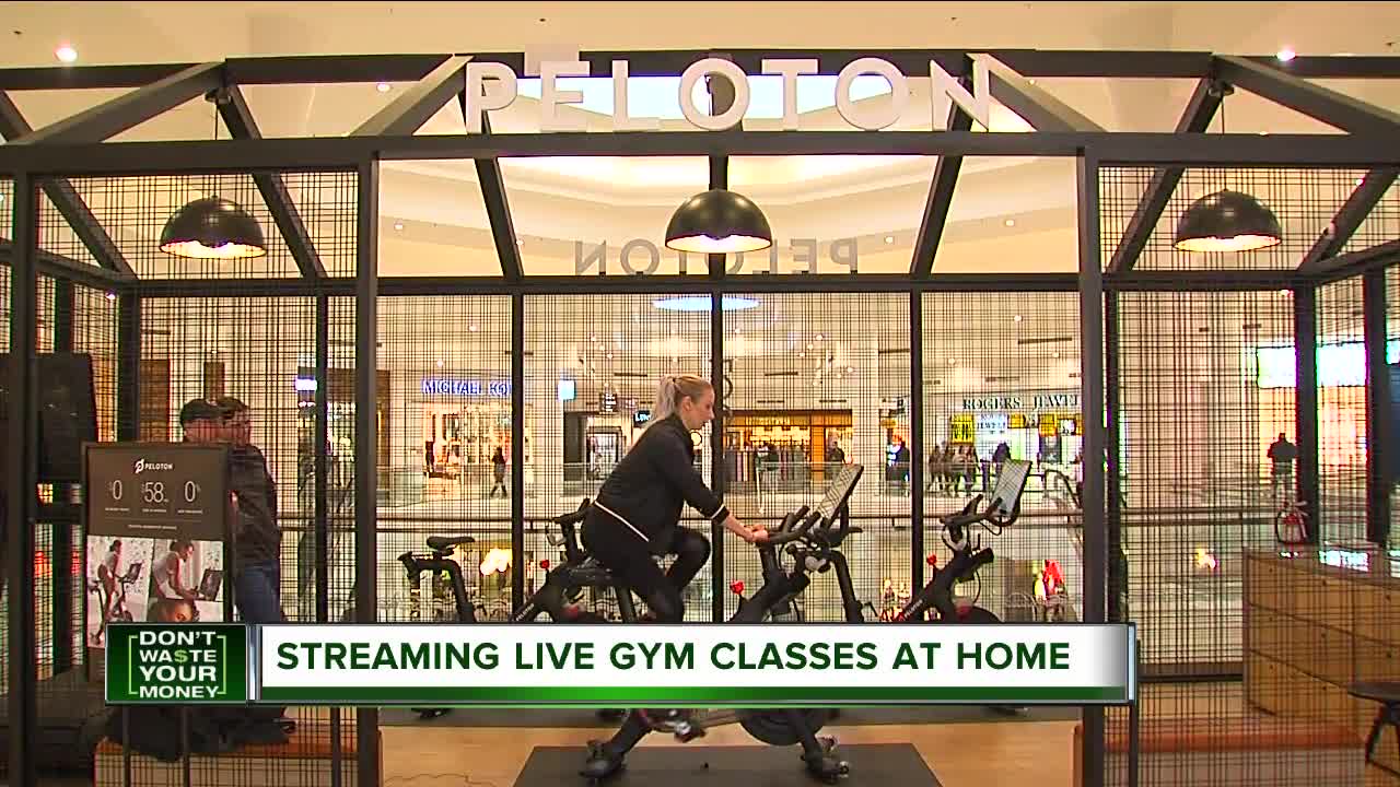 Streaming live gym classes at home