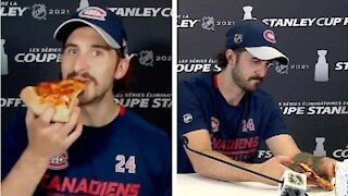 Phillip Danault du CH vit une histoire d'amour avec sa pizza et les fans adorent ça