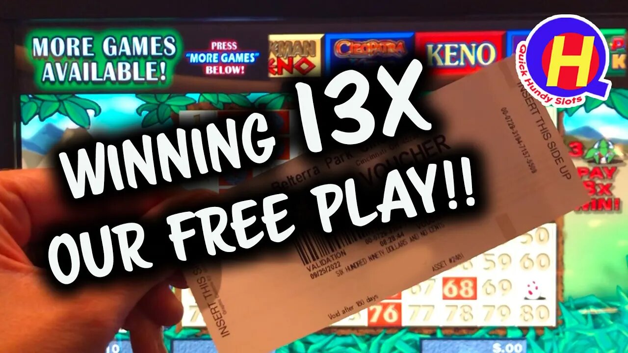 Winning 13X Our Free Play! Caveman KENO #KENONATION