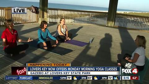 Lovers Key now offers Monday morning yoga classes - 8am live report