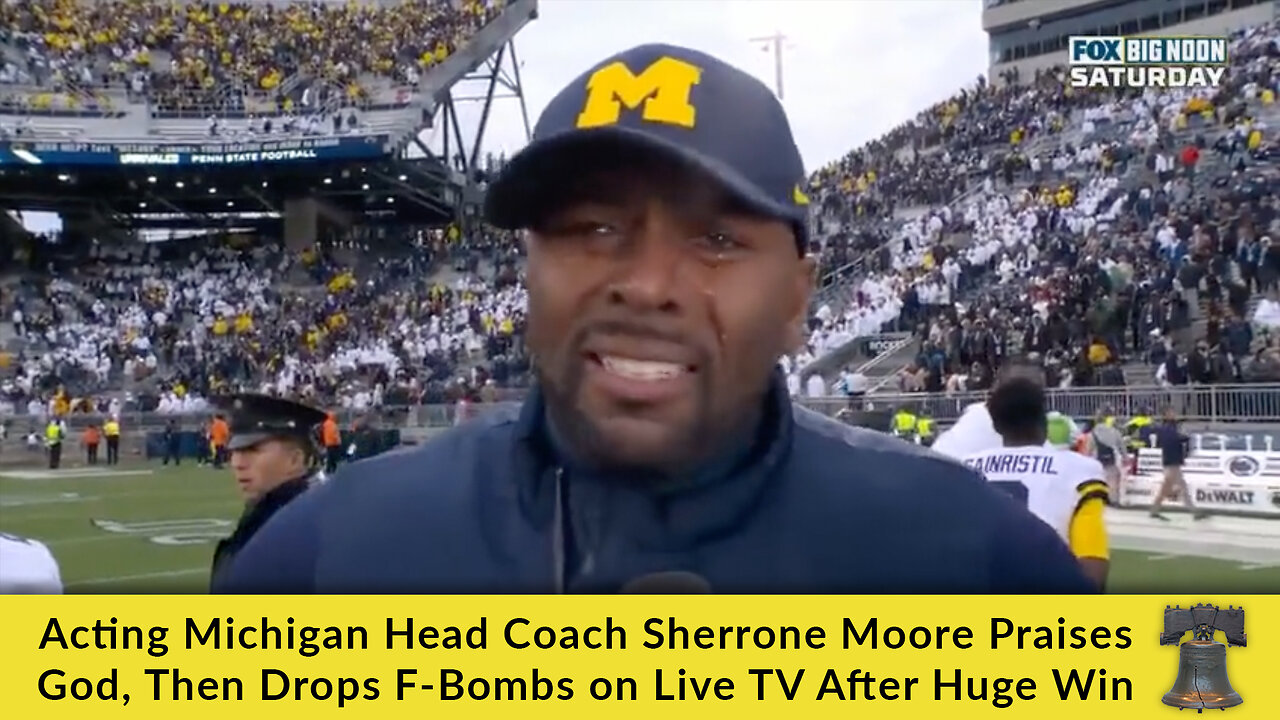 Acting Michigan Head Coach Sherrone Moore Praises God, Then Drops F-Bombs on Live TV After Huge Win