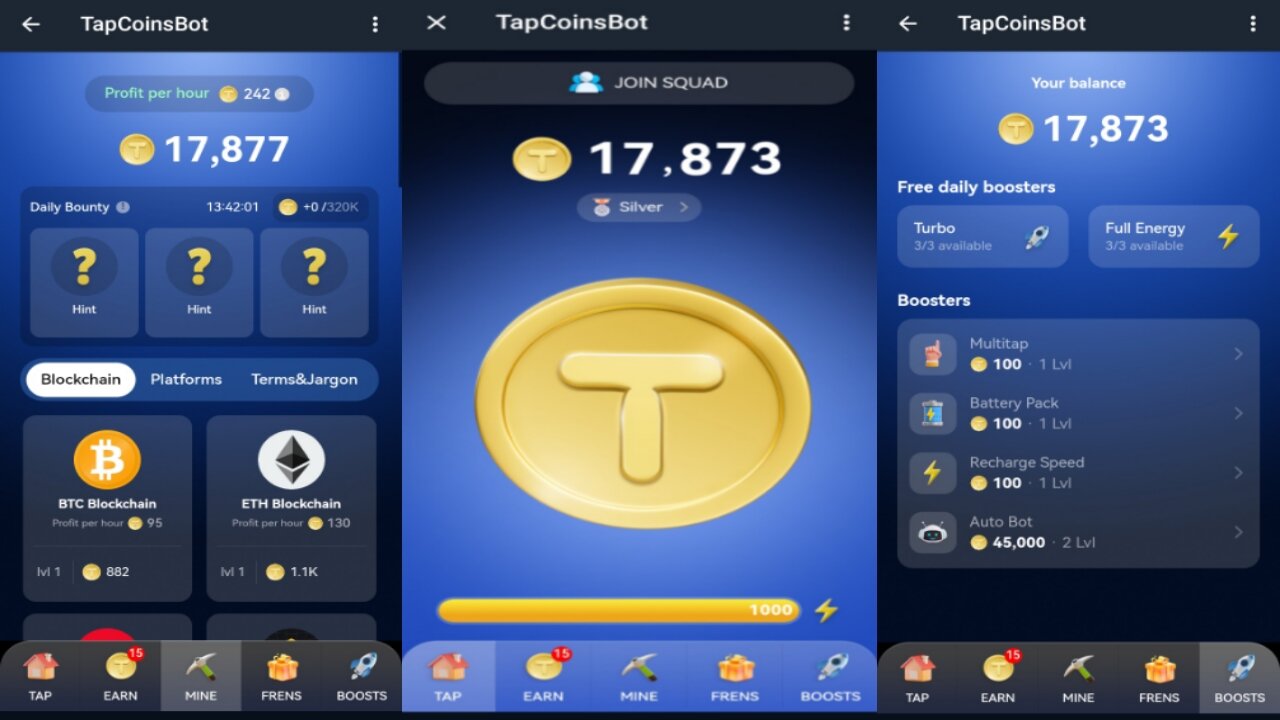 TapCoinsBot | Tap To Mine Tapcoins | New Telegram Airdrop Mining