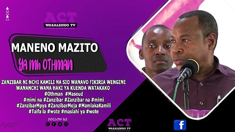HII NI NCHI NA NI LAZIMA IENDESHWE KWA KWANUNI ZAO NA WAWE NA UHURU WA KWENDA WANAKOTAKA #Othman