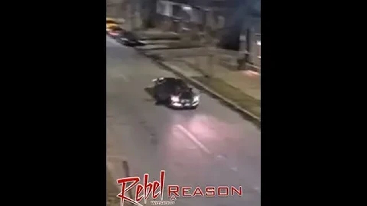 Police chase ends in Collision, knocks down half a building.
