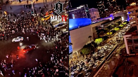 Street Drifters Outside The Staples Center Hold Up Traffic For Miles! 😱