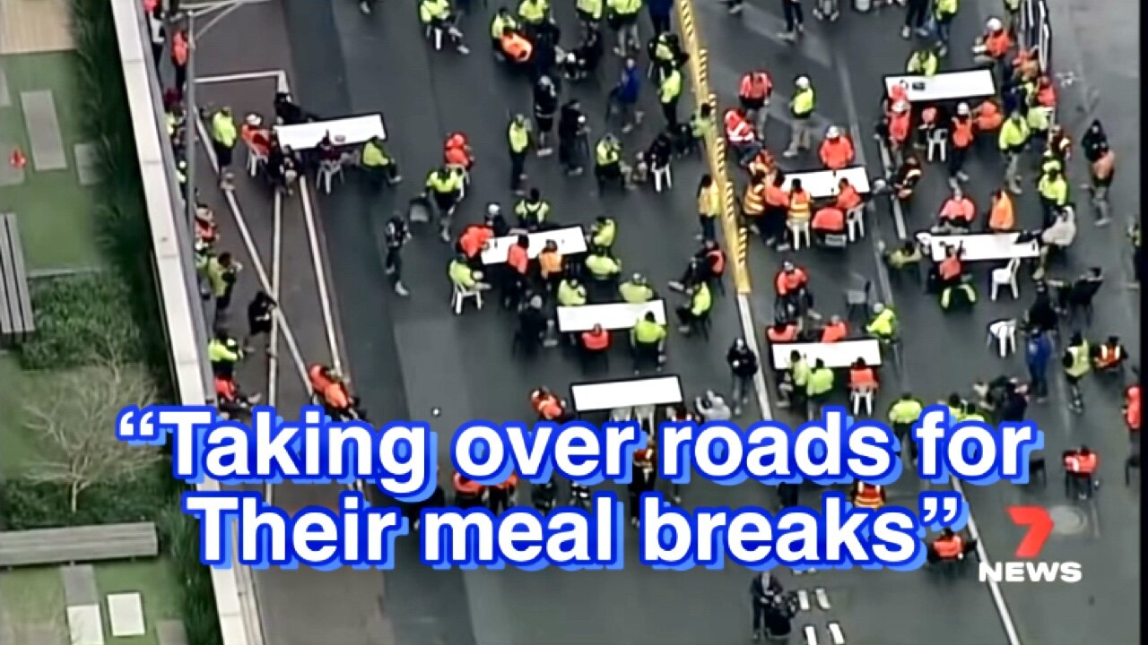 Construction Workers Protest Melbourne