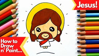 How to draw and paint Jesus Kawaii