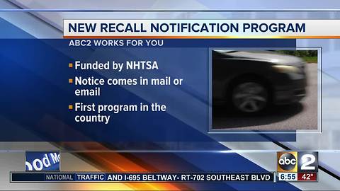 State of Maryland now required to notify vehicle owners of recalls