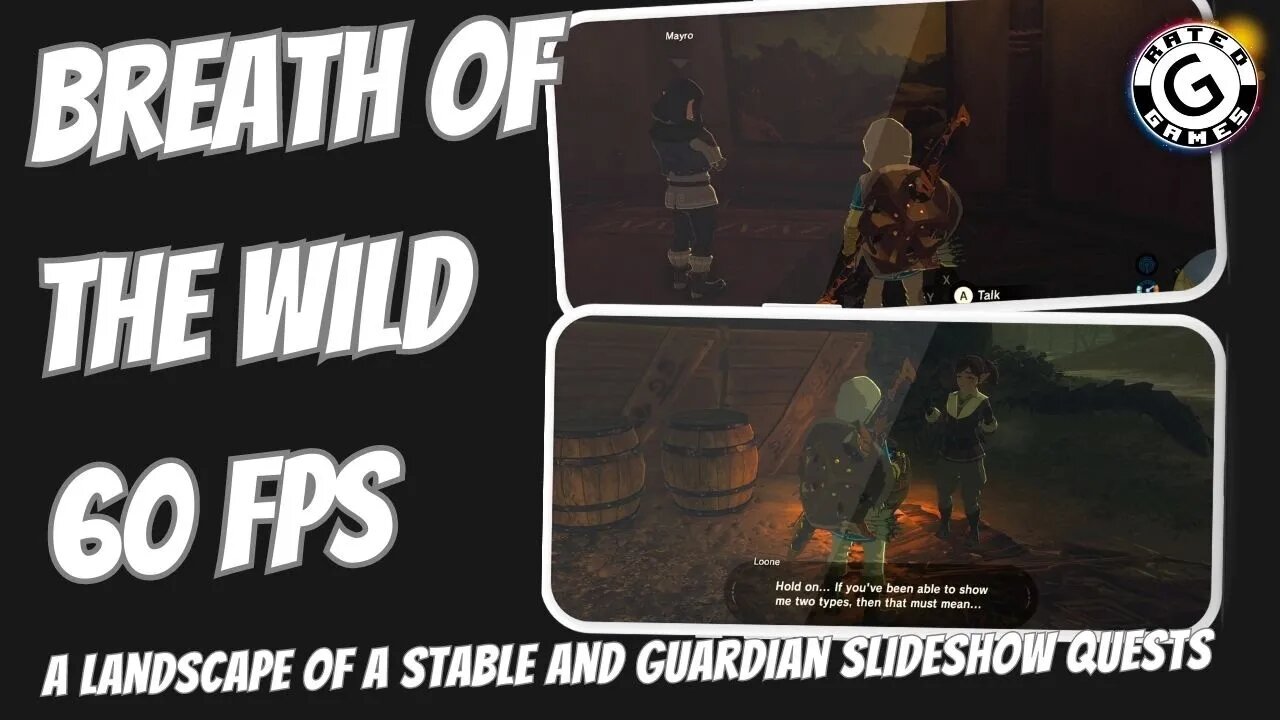 Breath of the Wild 60fps - A Landscape of a Stable and Guardian Slideshow Quests