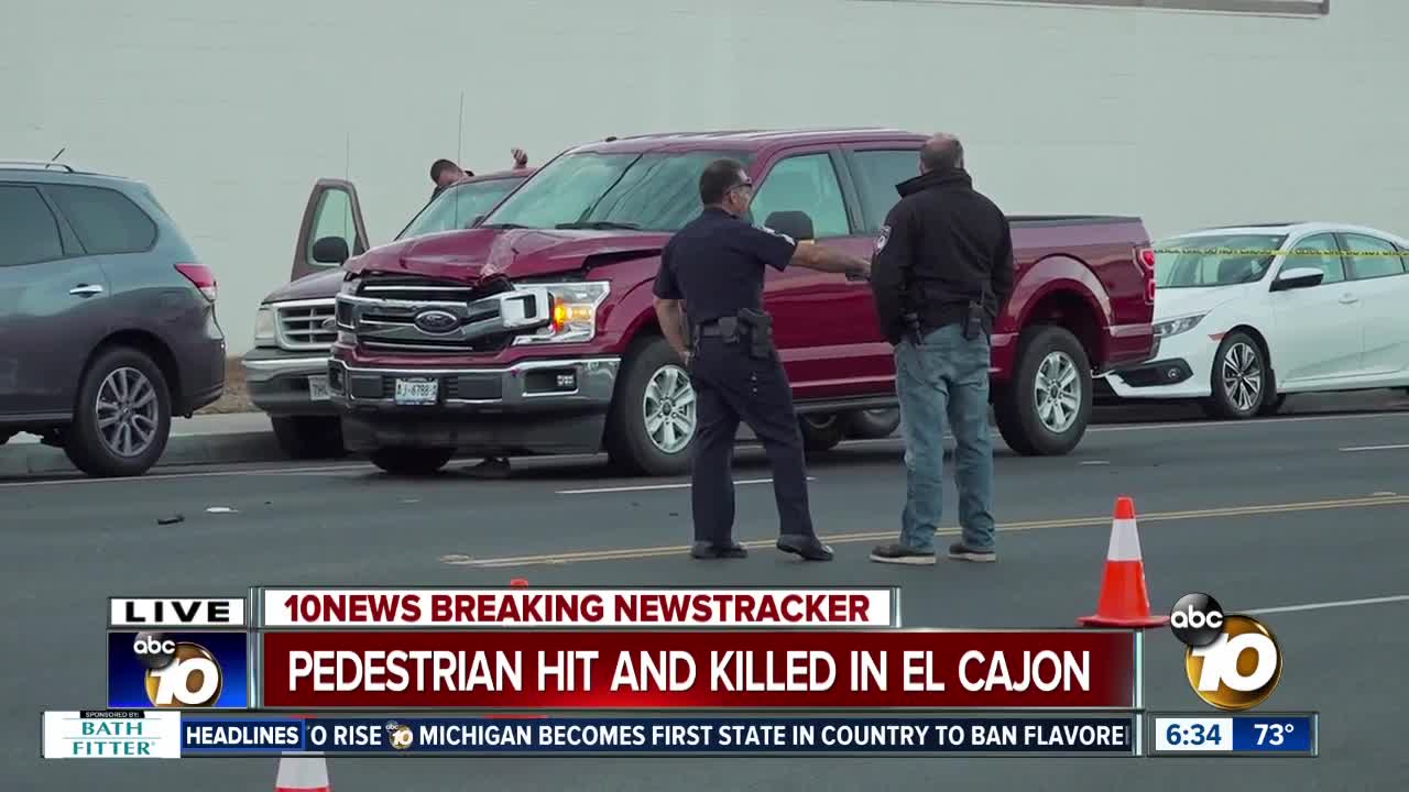 Pedestrian struck by truck, killed in El Cajon