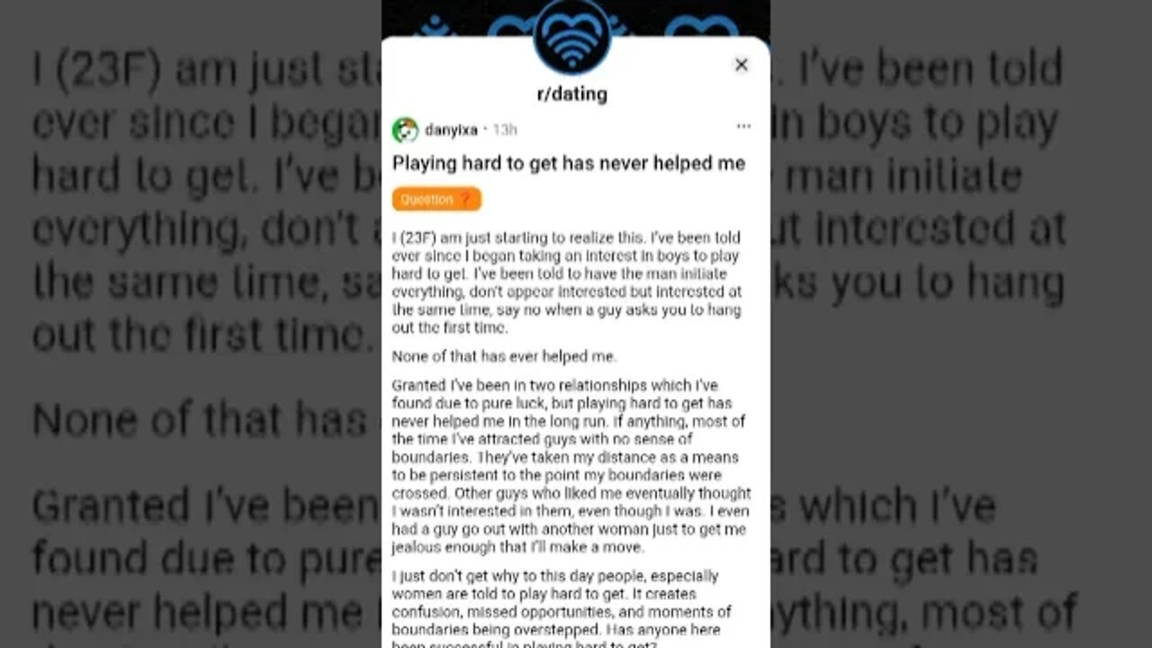 PLAYING HARD TO GET HAS NEVER HELPED ME...🥺