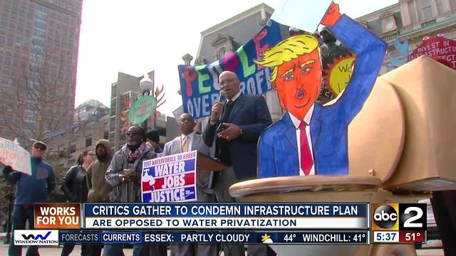 Critics gather to condemn President Trump’s infrastructure plan