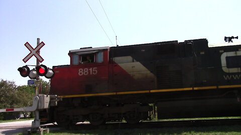 CN 8815 & CN 8958 Engines Manifest Train East Through Ontario