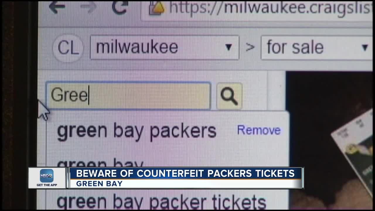 Fake tickets are circulating for the Packers game
