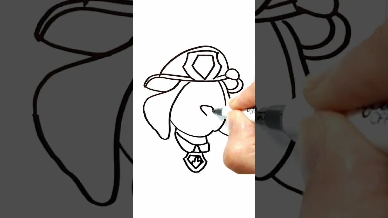 How to Draw and Paint Marshall the Puppy from Paw Patrol
