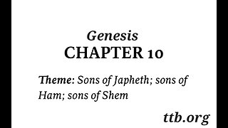 Genesis Chapter 10 (Bible Study)