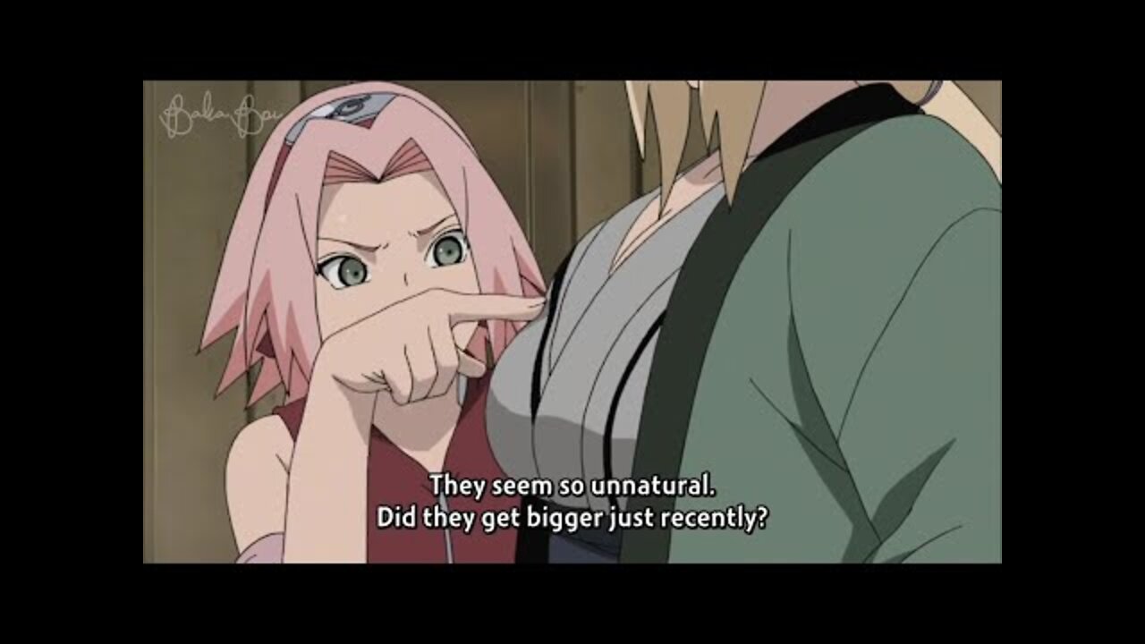 Sakura touches Tsunade to make sure it's real