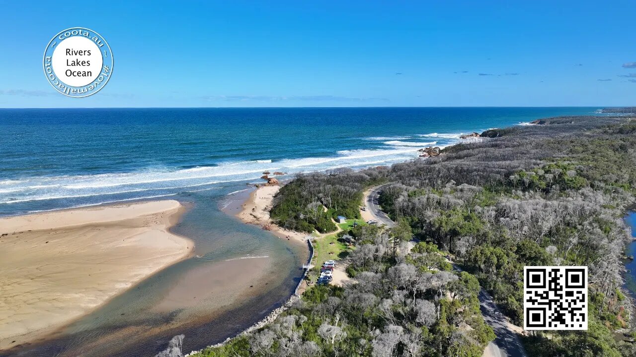 Betka River Mouth Mallacoota High Tide 14 April 2023 drone 4k