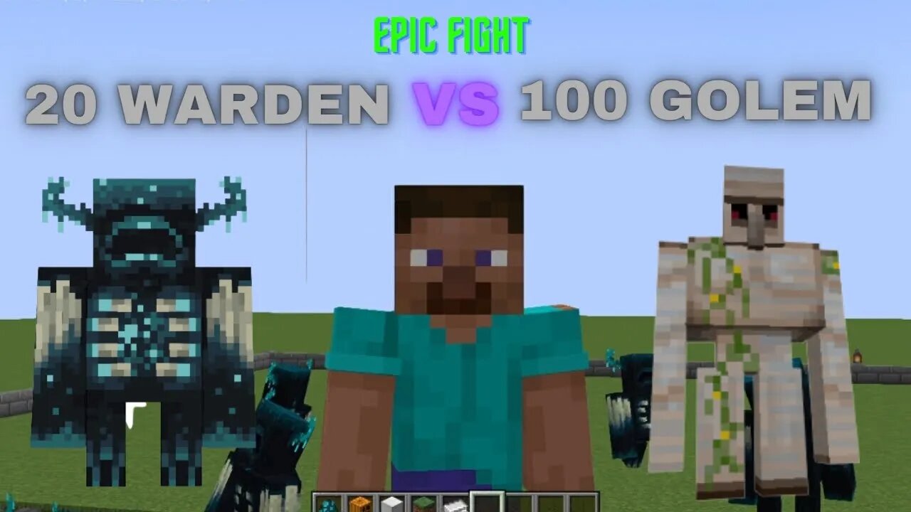 100 golem vs 20 warden comedy fight 😂🥵 | skylordxbuild |