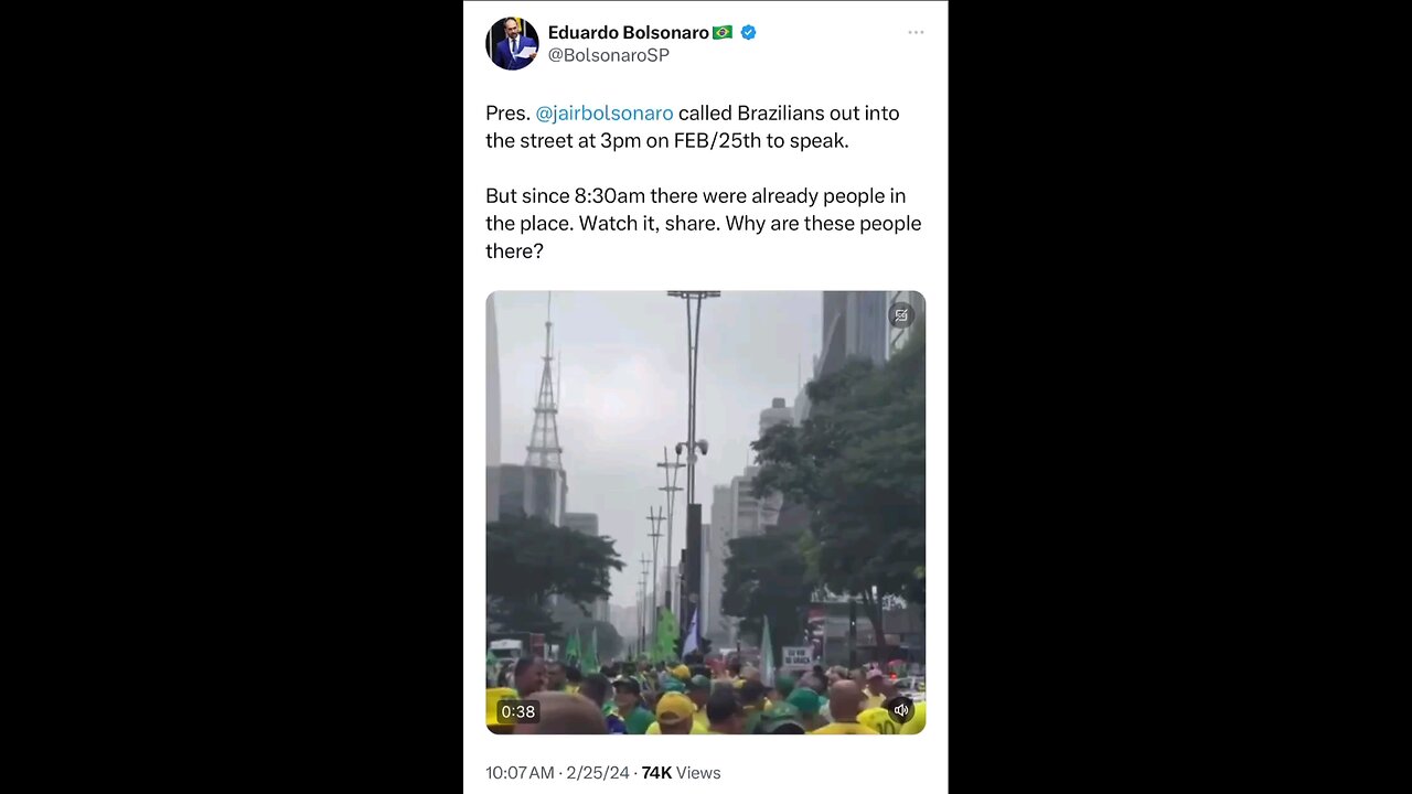 President of Brazil calls it's citizens out into the streets (From JGM's Prophecy Fulfilled)