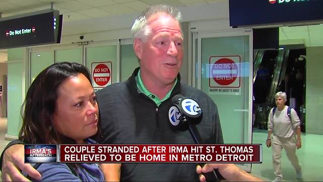 Metro Detroit couple stranded on St. Thomas by Hurricane Irma arrives home