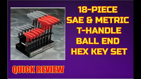 18 Piece SAE & Metric T Handle Ball End Hex Key Set