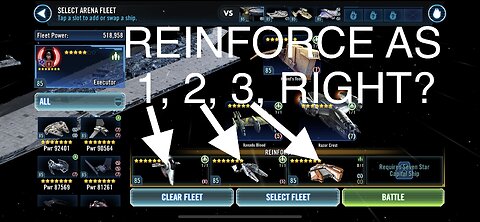 Ship Reinforcement AI Call Guide | Star Wars Galaxy of Heroes