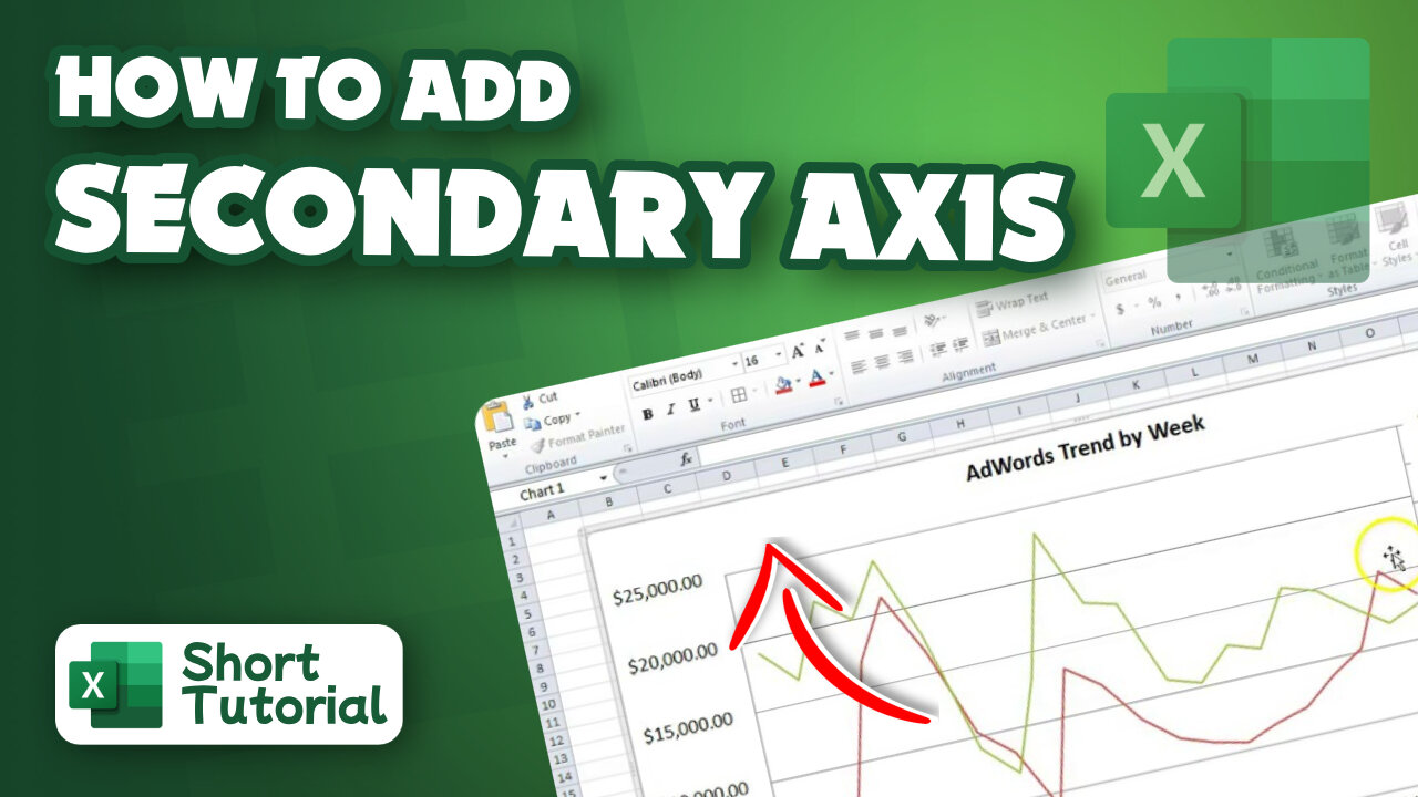 How to add secondary axis on Excel